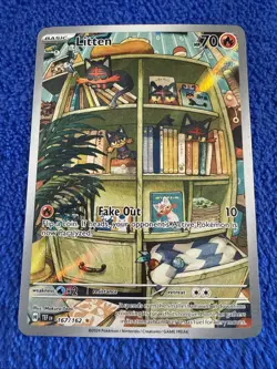 Pokemon TCG Litten 167/162 IR Full Art Temporal Forces SV NM - Image 4