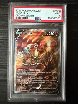 Entei v Crown Zenith Galarian Gallery Holo Ultra Rare Pokemon GG36/GG70 PSA 9 - Image 1