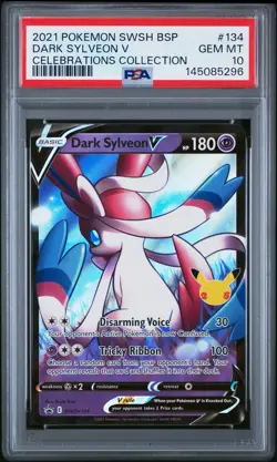 2021 POKEMON SWSH BLACK STAR PROMO CELEBRATIONS COLL #134 DARK SYLVEON V PSA 10 - Image 1