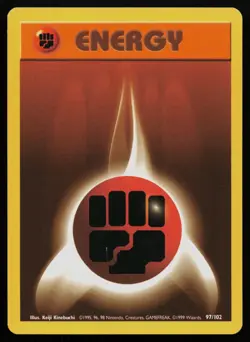 FIGHTING ENERGY 97/102 COMMON BASE SET UNLIMITED POKEMON LP - Image 1