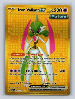 Iron Valiant ex 261/182 Hyper Rare Paradox Rift Pokemon NM - Image 1