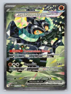 Cornerstone Mask Ogerpon ex 215/167 Twilight Masquerade Pokemon NM - Image 1