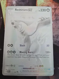 Reshiram EX 173/086 White Flare English Black White Rare BWR - Image 1