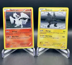Reshiram BW004 & Zekrom BW005 Black & White (2011) Black Star Promos Pokemon LP+ - Image 1