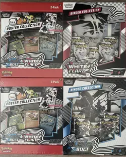 Pokemon Black Bolt/White Flare Poster/Binder Collection Set Of 2 Sam’s Exclusive - Image 1