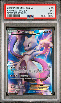 PSA 1 MK 2012 Pokemon Black & White Next Destinies Full Art Mewtwo EX 98/99 - Image 1