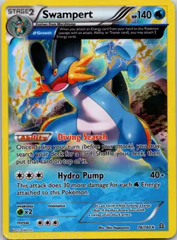 Swampert 36/160 Holo Rare Primal Clash Pokemon MP - Image 1