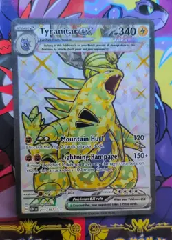 Tyranitar Ex 211/197 Obsidian Flames Sv03 Full Art Ultra Rare Pokemon Card - Image 1