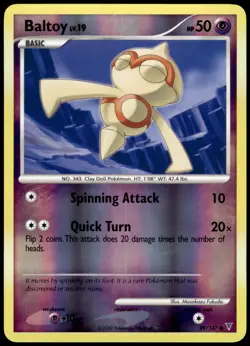 Baltoy 89/147 Supreme Victors Reverse Holo Common MP Pokemon 2009 - Image 1