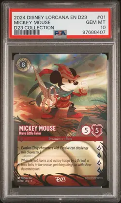 DISNEY LORCANA EN D23 MICKEY MOUSE - BRAVE LITTLE TAILOR PSA 10 - Image 1