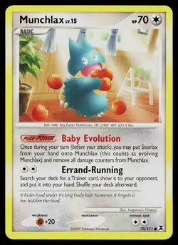 Pokemon Card - Munchlax Rising Rivals 70/111 Common - Image 1