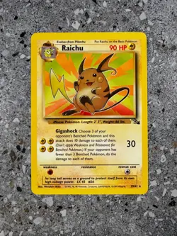 Pokemon TCG Cards Raichu 29/62 Fossil Rare - Image 1