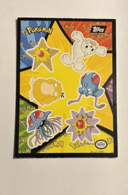 Pokemon Card Topps Sticker Card #18 (Staryu, Seel, Psyduck, etc. - Image 1