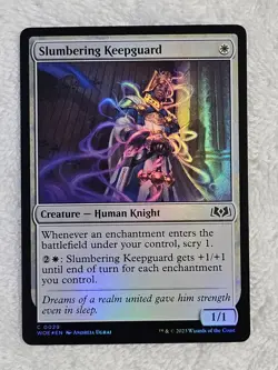MTG Slumbering Keepguard FOIL - Wilds of Eldraine (WOE) #29 Card NM - Image 2