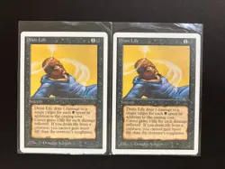 2 x DRAIN LIFE Vintage Unlimited MTG Magic the Gathering Black Cards - Image 1
