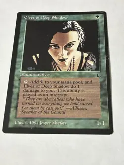 MTG 1994 Magic The Gathering Vintage The Dark Card Elves Of Deep Shadows M43 - Image 1