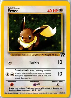 Pokemon Card - Eevee 55/82 Team Rocket Common Unlimited Moderately Played - Image 1