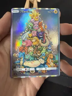 Pikachu Christmas Gengar Psyduck Mew Snorlax Dragonite Pokemon Card Display Art - Image 2