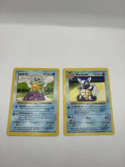Squirtle and Wartortle Base Set Shadowless Pokemon Card WOTC - Image 1