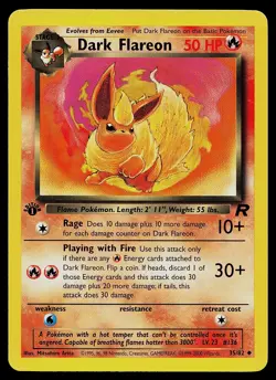 Pokemon Card - Dark Flareon Team Rocket 35/82 1st Edition Uncommon - Image 1