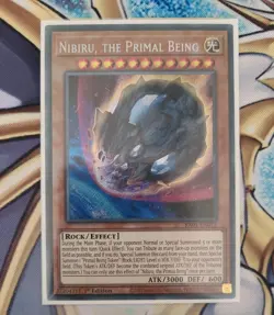 Yu-Gi-Oh Nibiru the Primal Being 1st Edition Secret Rare Card RA01-EN015 - Image 1