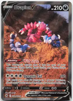 Pokemon Drapion V GG49/GG70 Holo V Rare Crown Zenith Galarian Gallery Pokemon NM - Image 1