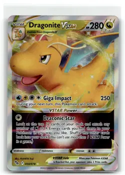 Dragonite VSTAR 050/078 Holo VSTAR Rare Pokemon GO Pokemon NM b4 #2 - Image 1