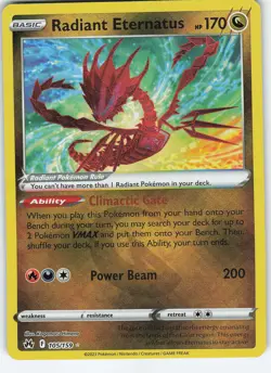 Radiant Eternatus 105/159 Radiant Rare Holo Crown Zenith NM Pokemon - Image 1