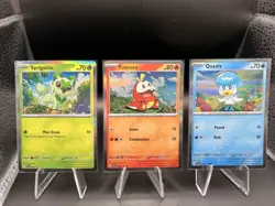 Pokemon TCG Sprigatito Quaxly & Fuecoco Black Star Promo Holos - Image 1