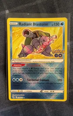 Radiant Blastoise 018/078 Pokemon GO Holo - Image 1