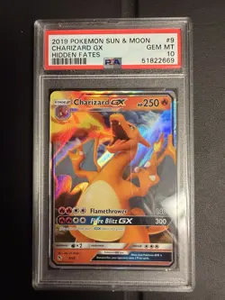 Pokemon 2019 Hidden Fates Charizard GX 9/68 Holo Ultra Rare PSA 10 - Image 1