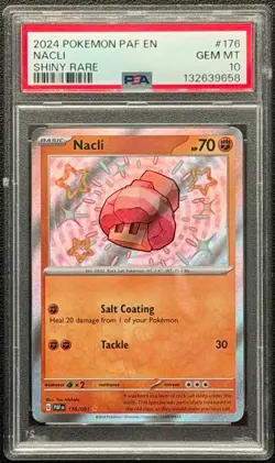 Pokemon Paldean Fates PAF EN - Nacli 176/091 Shiny Rare Holo PSA 10 - Image 1