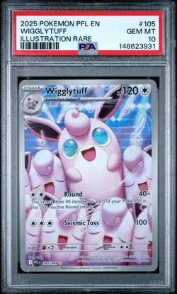 2025 POKEMON PFL EN-PHANTASMAL FLAMES ILLUSTRATION RARE #105 WIGGLYTUFF PSA 10 - Image 1