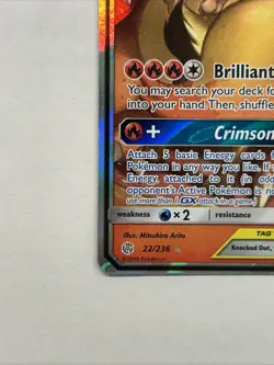 Charizard & Braixen GX 22/236 Rare Pokemon Tag Team - Sun & Moon Cosmic Eclipse - Image 5