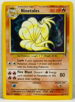 2002 Pokemon TCG Ninetales 17/110 Legendary Collection Unlimited Holo Rare Card - Image 1