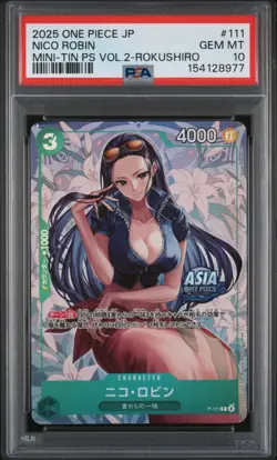 Nico Robin PSA10 2025 One Piece Japanese Mini-Tin Pack Set Vol.2-Rokushiro #111 - Image 1