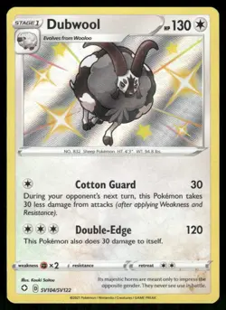 Pokemon Cards Dubwool SV104/SV122 Shining Fates Shiny Rare NM - Image 1