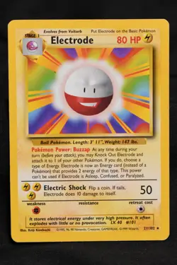 Electrode 21/102 LP Base Set Regular Rare Unlimited Pokemon TCG Card - Image 1