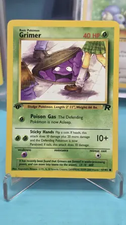 Grimer 57/82 1st Edition Team Rocket Pokemon Card - Image 1