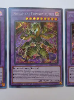 Playst: 3x Predaplant Triphyoverutum LDS3-EN076 (Secret Rare, Limited, VLP) - Image 4