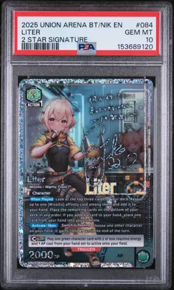 PSA 10 Liter 2 Star Signature Alt Art Holo ENGLISH Union Arena Nikke TCG - Image 1
