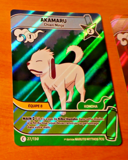 NARUTO MYTHOS 1ST ED EDITION CARD GAME HOLO CARTE AKAMARU 27/130 ALT FR NM - Image 1
