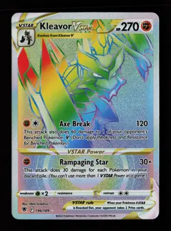 Kleavor VSTAR 196/189 Rainbow Rare Astral Radiance Pokemon Cards - Image 1