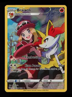 Braixen TG01/TG30 Holo Silver Tempest Trainer Gallery Pokemon Cards - Image 1