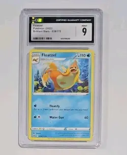2022 FLOATZEL Pokemon Card CGC 9 MINT Brilliant Stars 039/172 SWSH09 Ships w/Box - Image 1