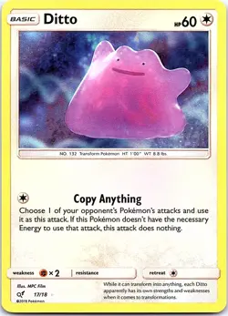 Ditto 17/18 Ultra Rare Detective Pikachu Pokemon Holo Near Mint - Image 1