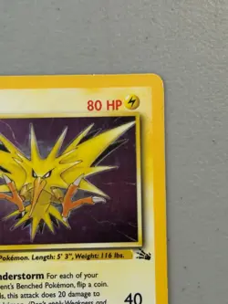 Zapdos – Pokemon Fossil - Unlimited - 15/62 – Holo rare – LP - Image 3