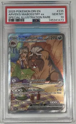 2025 Pokemon Dri EN Arven’s Mabosstiff ex Special Illustration Rare #235 PSA 10 - Image 1