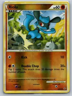 RIOLU 60/95 COMMON HGSS UNLEASHED POKEMON REVERSE HOLO LP - Image 1
