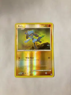 Riolu 61/130 Reverse Holo Diamond and Pearl Pokemon TCG - Image 1